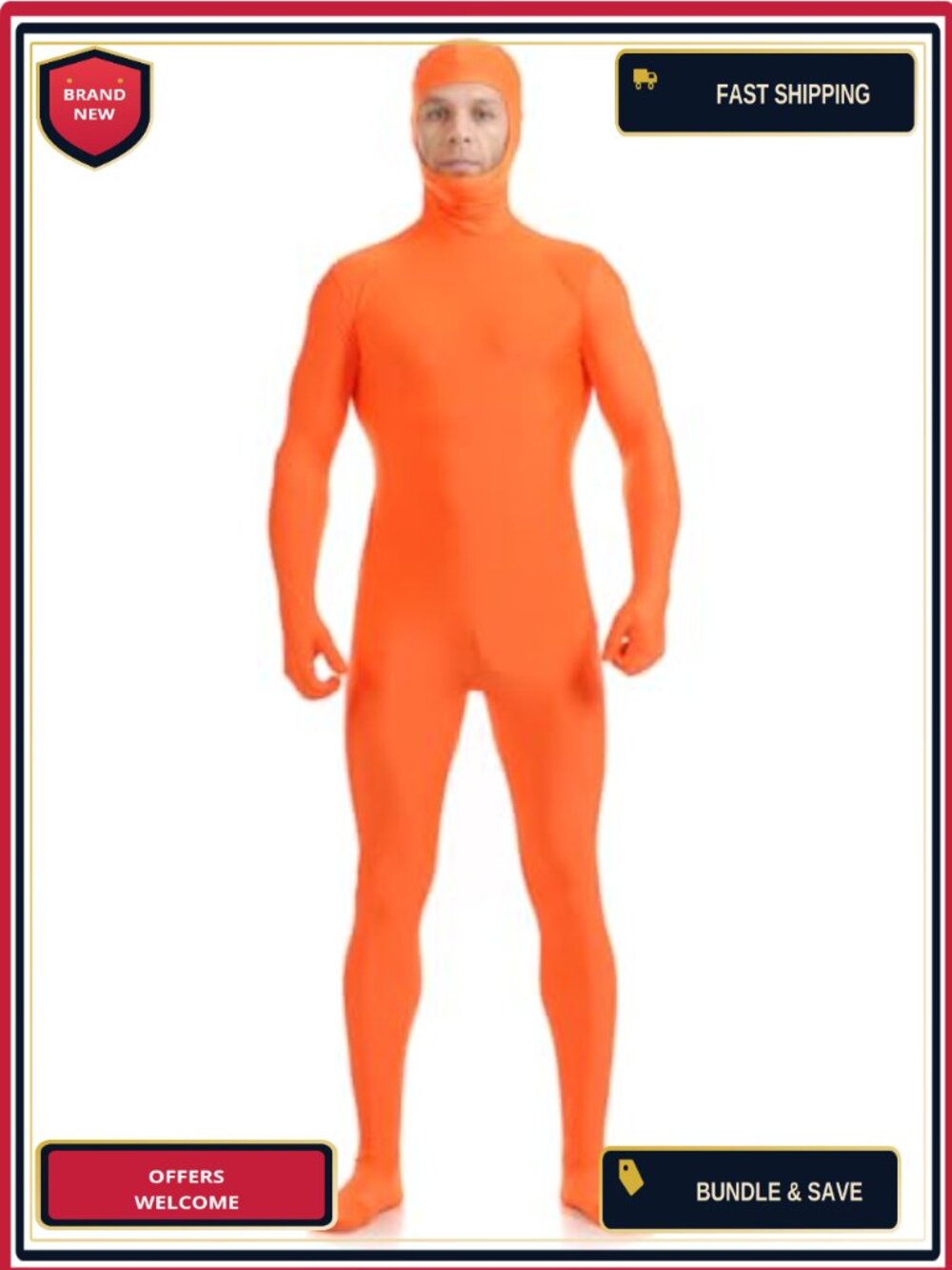 Spandex Open Face Bodysuit Stretchy Halloween Cosplay Zentai
